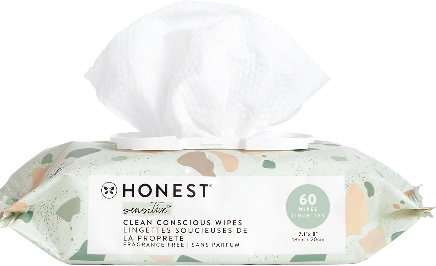 The Honest Company Baby Wipes for Sensitive Skin, Hypoallergenic, Fragrance-Free, Multi-Use, Pattern Play Design, 720 Count (8 Packs of 90)