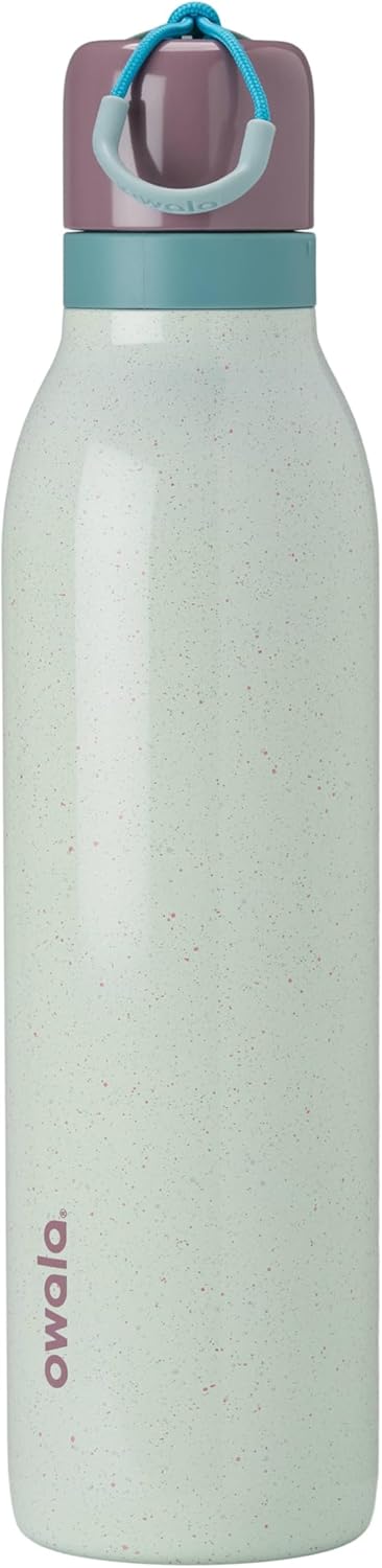 Owala FreeSip Twist Insulated Stainless Steel Water Bottle with Straw for Sports and Travel, BPA-Free, 24-oz, Blue/Grey (Foggy Tide)