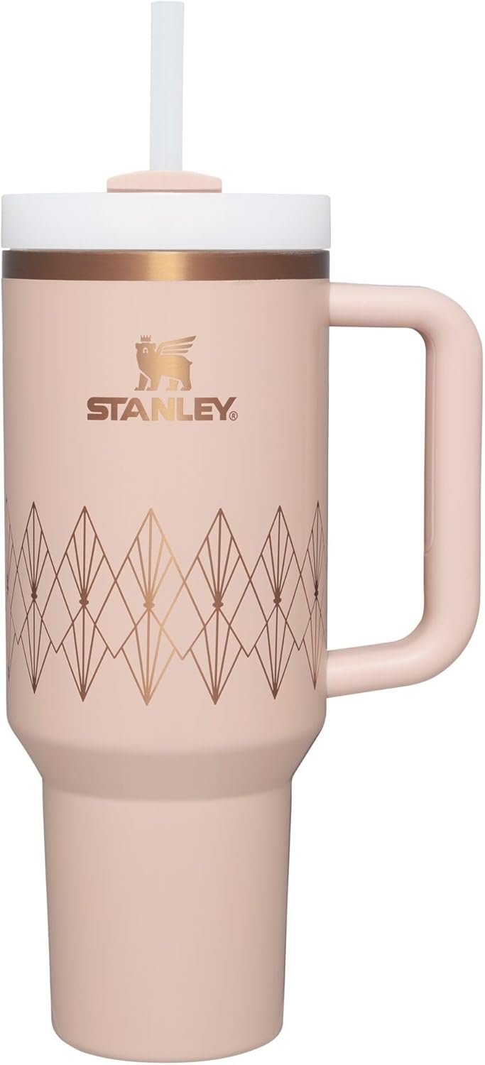 STANLEY Quencher H2.0 Tumbler with Handle and Straw 40 oz | Flowstate 3-Position Lid | Cup Holder Compatible for Travel | Insulated Stainless Steel Cup | BPA-Free | Cherry Blossom