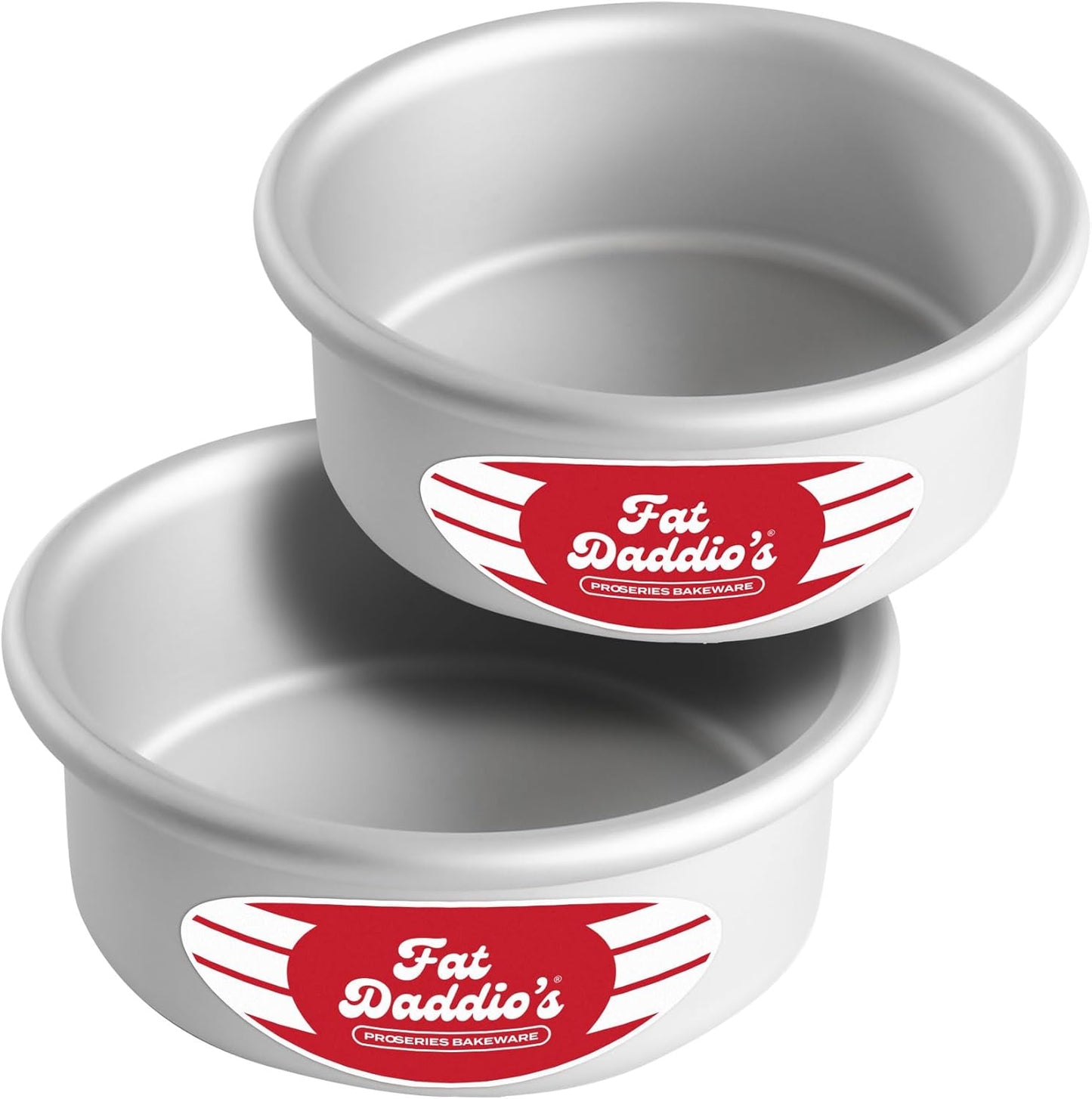 Fat Daddio's Anodized Aluminum Round Cake Pans, 2 Piece Set, 8 x 2 Inch