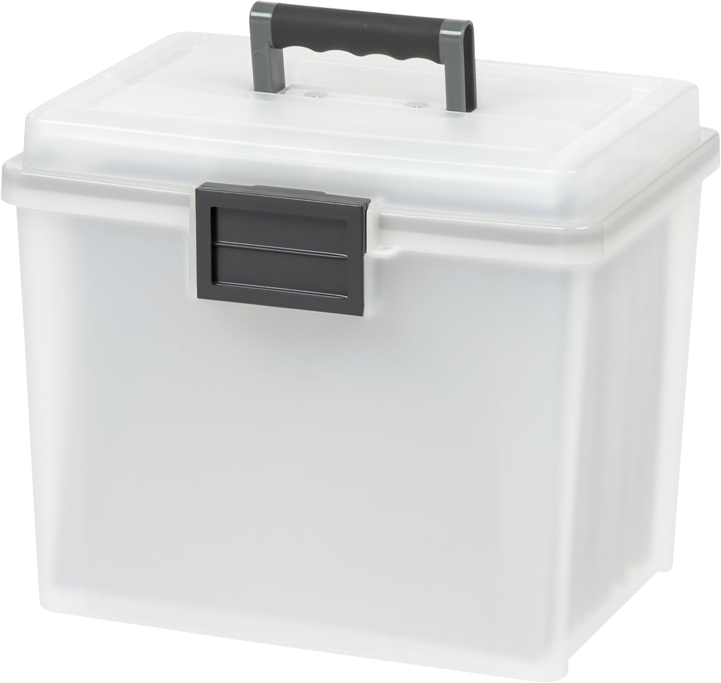IRIS USA File Box File Organizer w/Wing Lid for Letter/Legal File, Water Resistant Document Box, BPA-Free Plastic Storage Bin Organizer with Handles, Stackable, Nestable, Clear 18 Qt. 4Pack