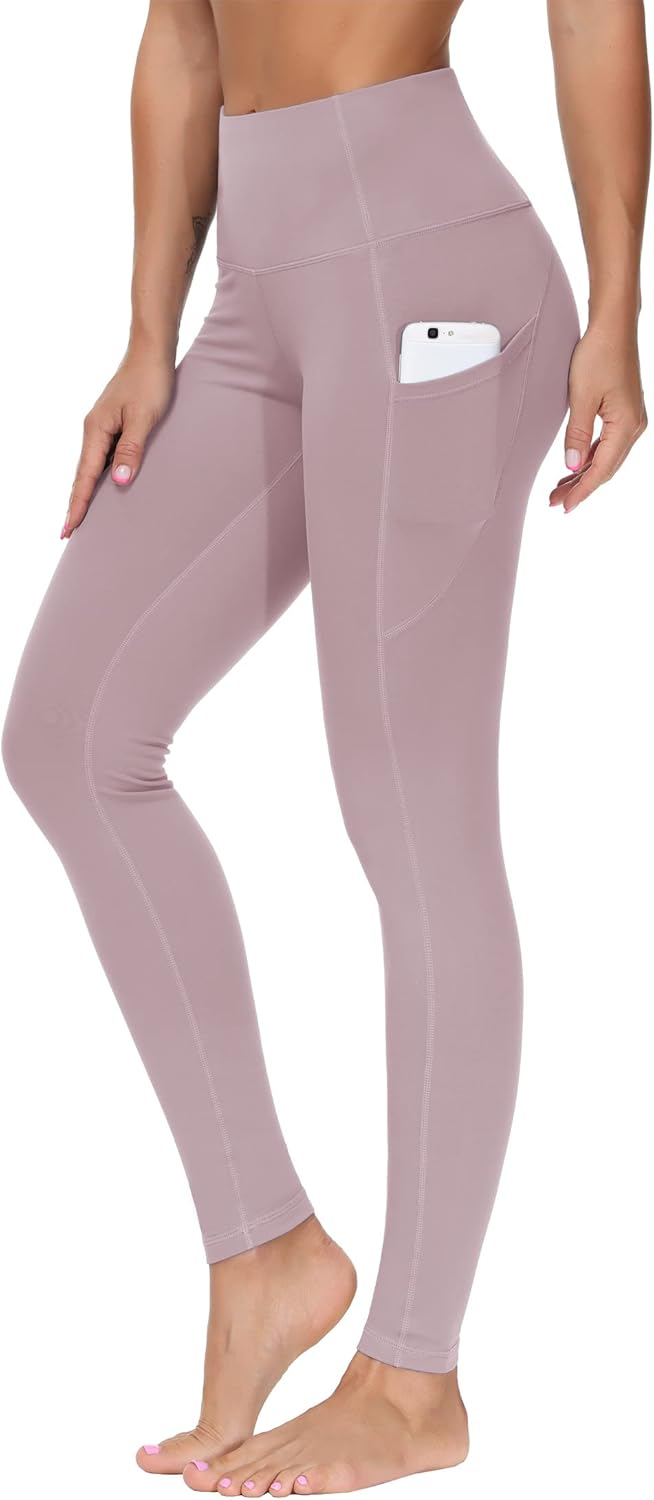 THE GYM PEOPLE Thick High Waist Yoga Pants with Pockets, Tummy Control Workout Running Yoga Leggings for Women