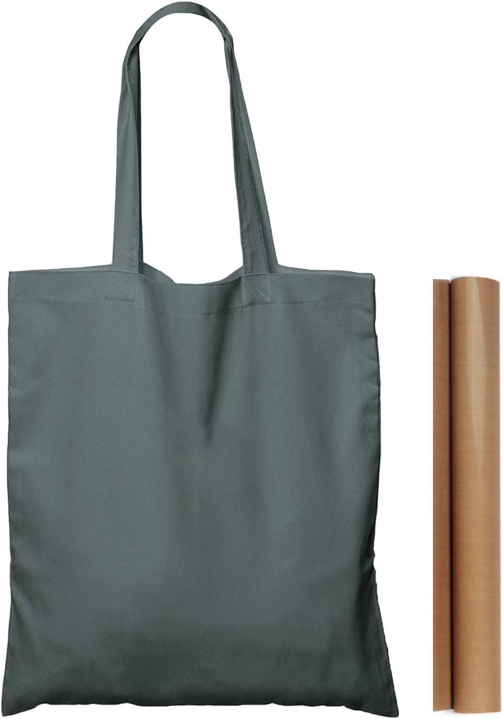 NPBAG 25 Pack 15'' X 16'' Natural Cotton Tote Bags, Lightweight Blank Bulk Cloth bags with 1pc of PTFE Teflon Sheet