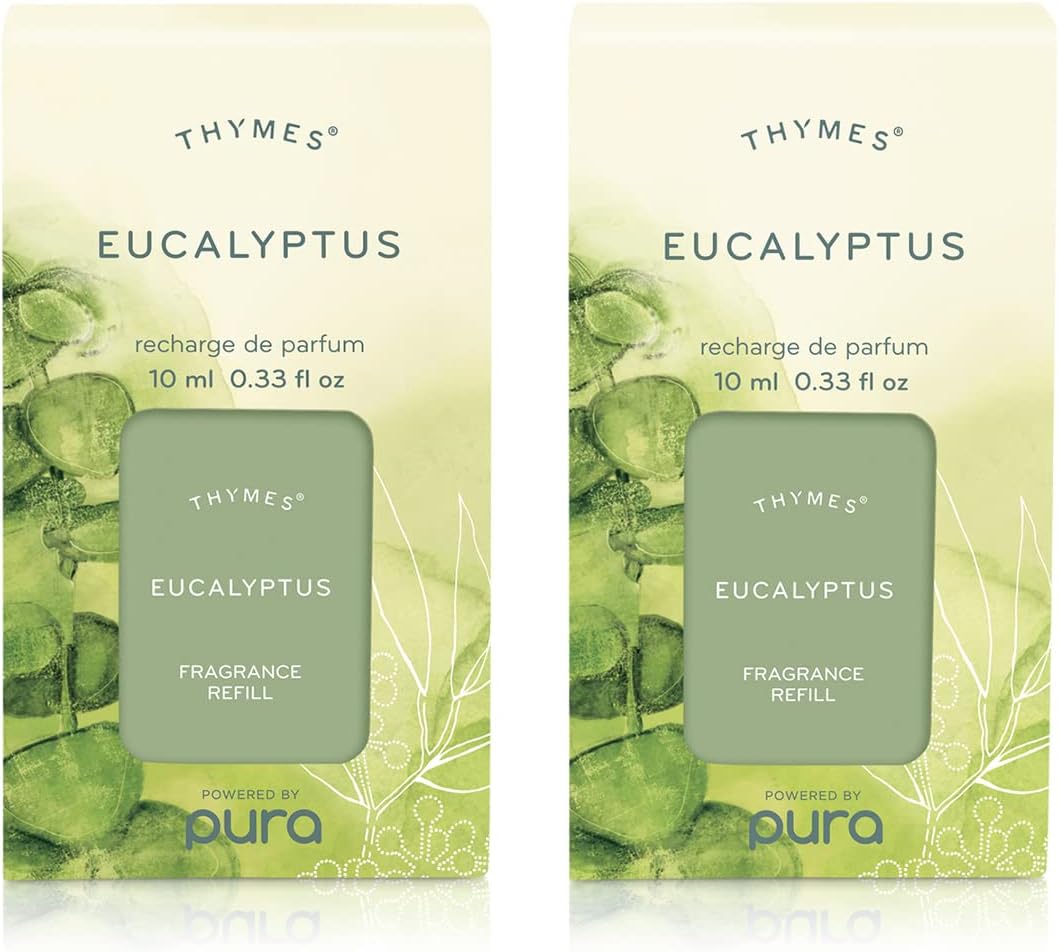 Thymes Pura Refills – 2 Pack of Oil Diffuser Scents – Long-Lasting Pura Diffuser Refills – Premium Home Fragrance – Notes of Rosemary, Sage, Lemon, Sea Salt & Jasmine (Cyprus Sea Salt, Pack of 2)