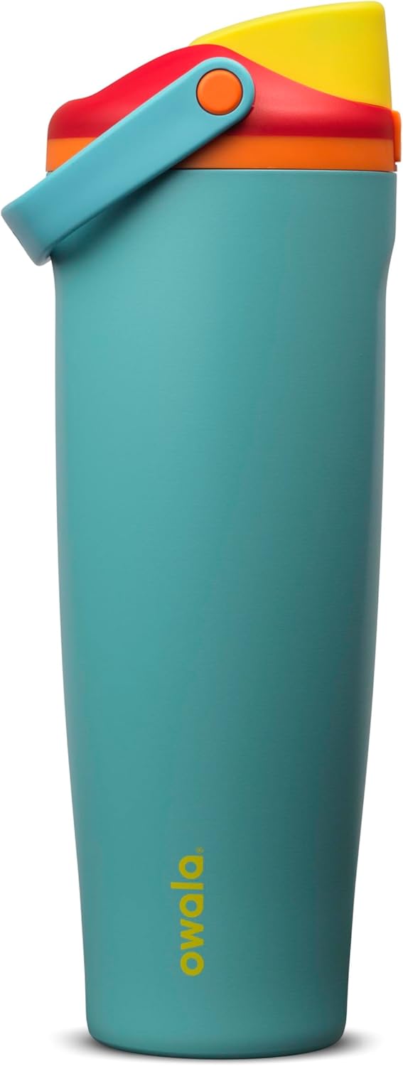 Owala FreeSip Sway Insulated Stainless Steel Water Bottle with Two-Way Spout, Built-In Straw and Bucket Handle, Made for Travel, School, and Sports, 30oz, BPA Free, Leak Proof, Daybreak