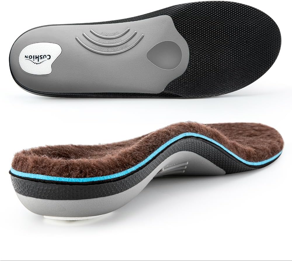 VALSOLE Heavy Duty Support Pain Relief Orthotics - 220+ lbs Plantar Fasciitis High Arch Support Insoles for Men Women, Flat Feet Orthotic Insert, Work Boot Shoe Insole, Absorb Shock with Every Step