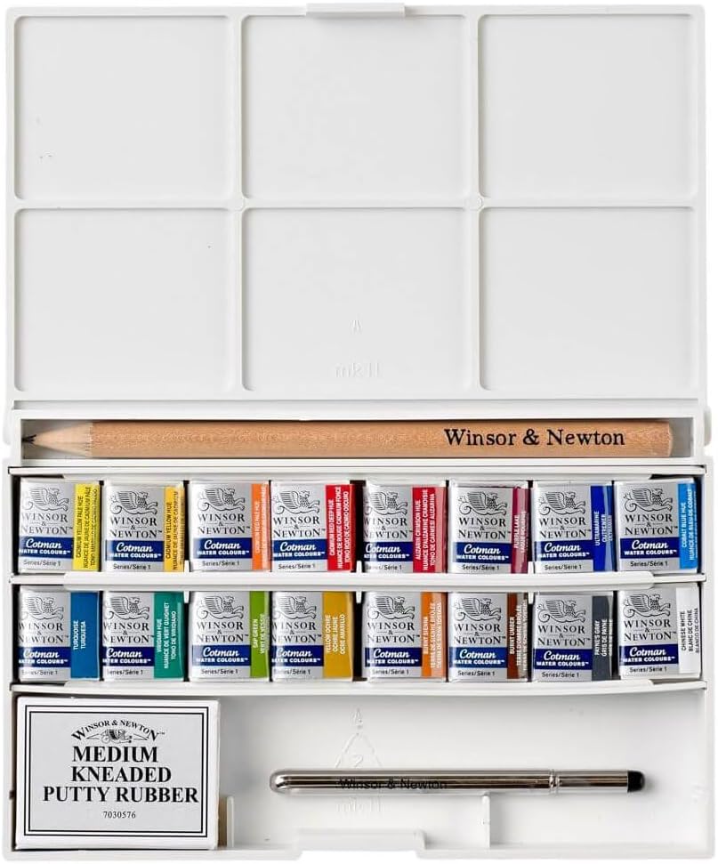 Winsor & Newton Cotman Watercolor Paint Set, 20 Colors, 5ml (0.17-oz) Tubes