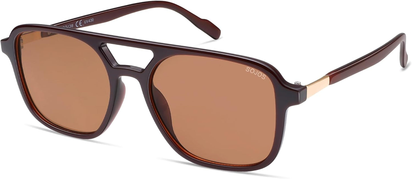 SOJOS Retro Aviator Sunglasses for Women Men,Trendy Rectangle Womens Mens Shades Sun Glasses SJ2202
