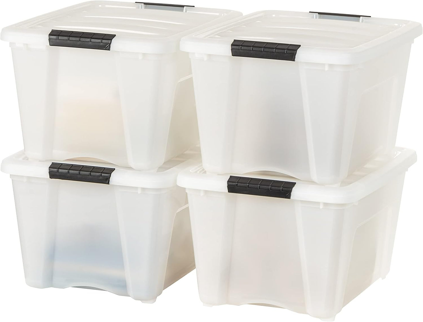 IRIS USA 13 QT Plastic Storage Box with Lid and Latches - 6 Pack - BPA-Free, See-Through Organizing Solution, Durable Nestable Stackable Containers, Secure Pull Handle - Clear
