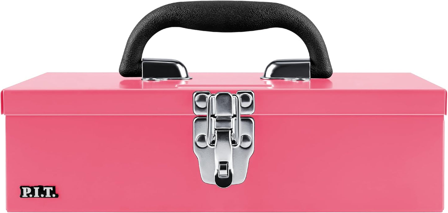 P.I.T. Mini White Tool Box, Portable 5-Drawer Micro Roll Cab Steel Stackable Tool Box with Liner, White Small Tool Case for Tools Storage and Organizers, Home DIY