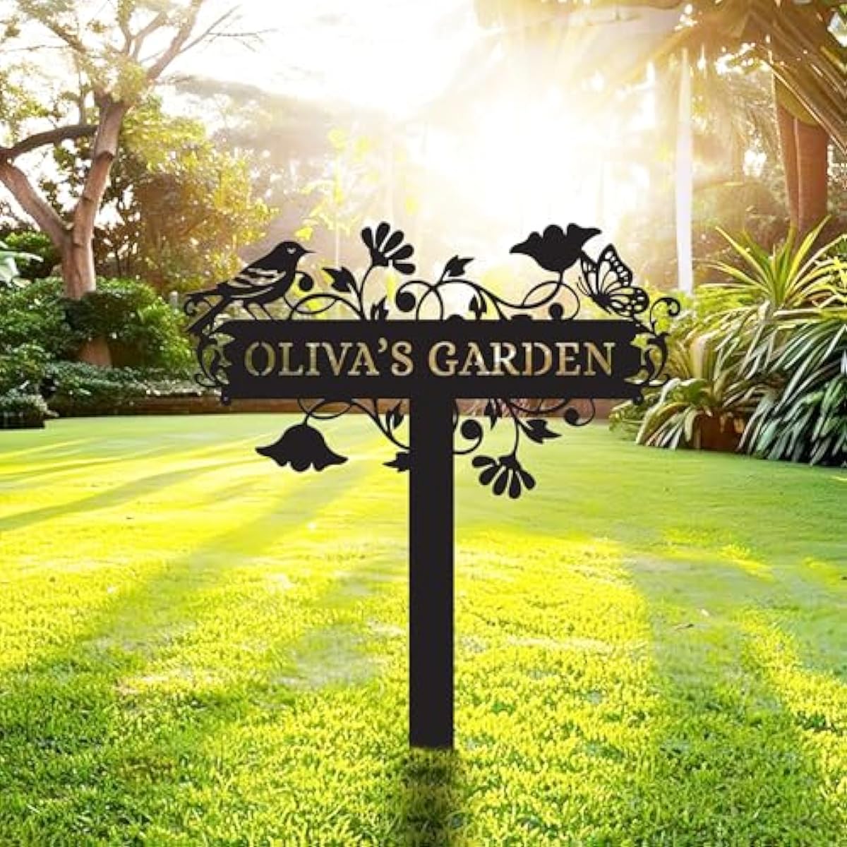 Metal Signs Customized | Personalized Garden Stake Metal Sign | Custom Metal Garden Sign | Personalized Garden Name Sign | Custom Sign Outdoor Metal | Gardening Decor Gifts for Gardeners