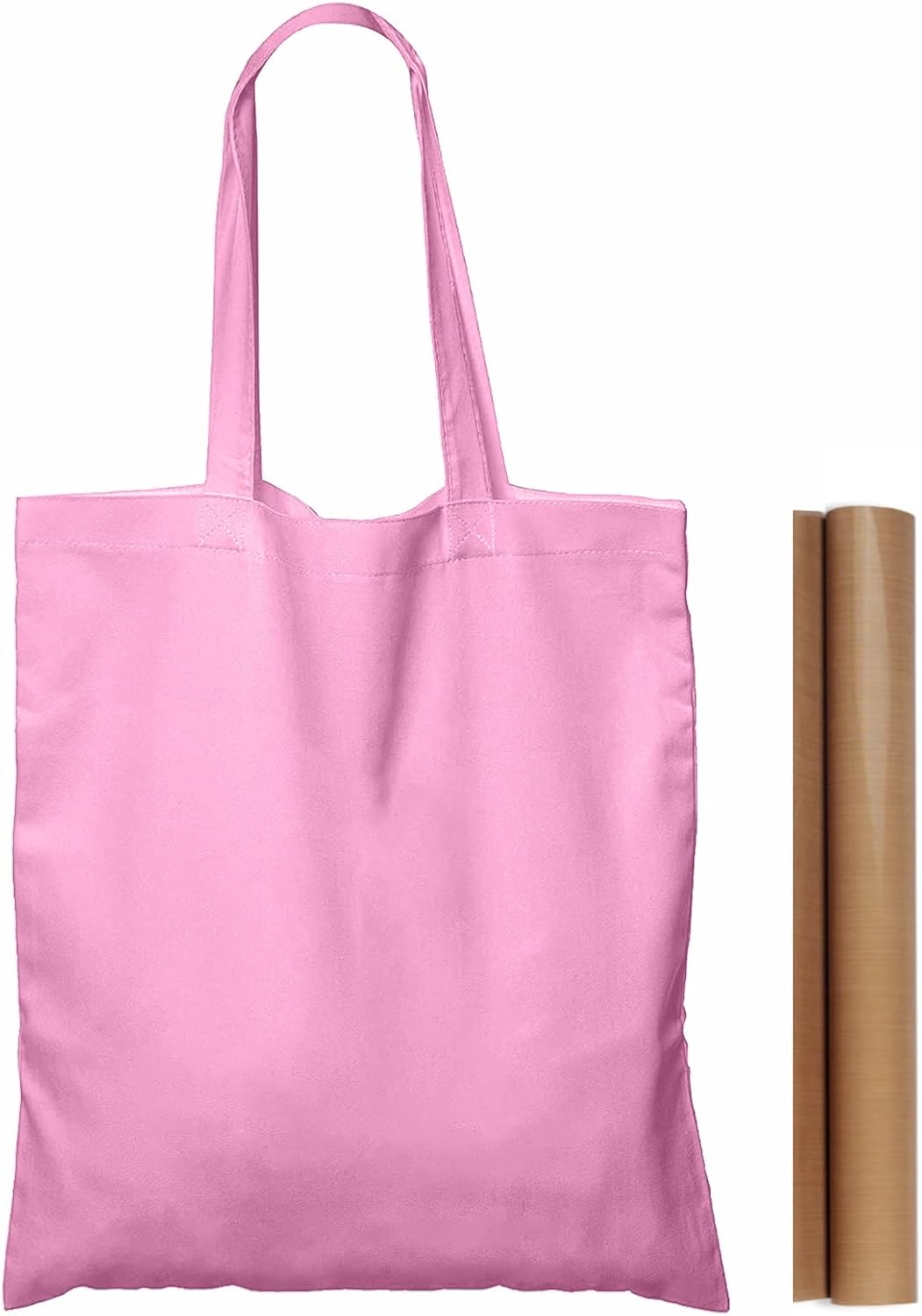 NPBAG 25 Pack 15'' X 16'' Natural Cotton Tote Bags, Lightweight Blank Bulk Cloth bags with 1pc of PTFE Teflon Sheet