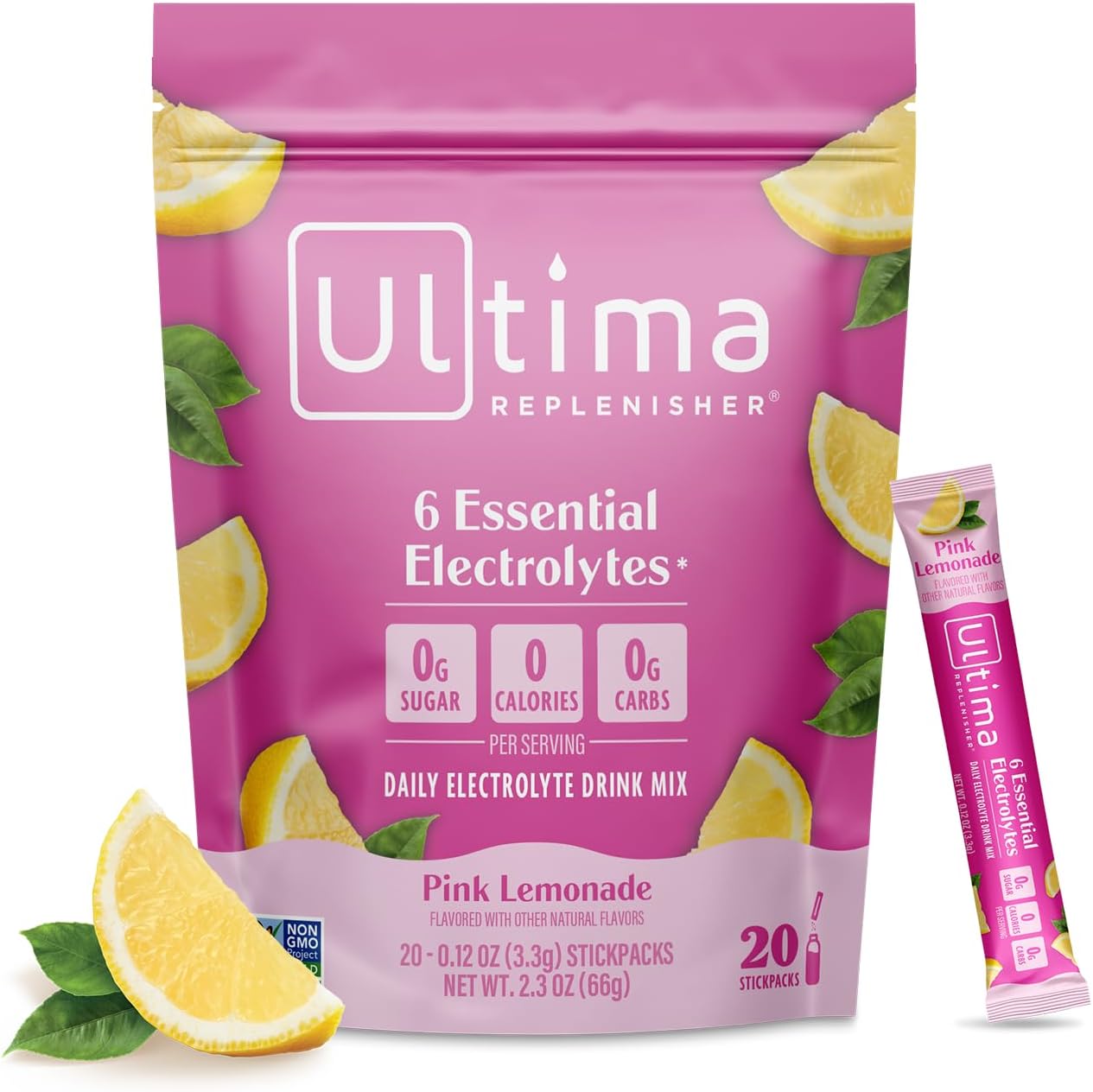 Ultima Replenisher Daily Electrolyte Powder – Original Variety Pack, 20 Stickpacks – Zero Sugar Hydration Packets with 6 Electrolytes and Minerals – Sugar Free, Plant Based & Keto Friendly Drink Mix
