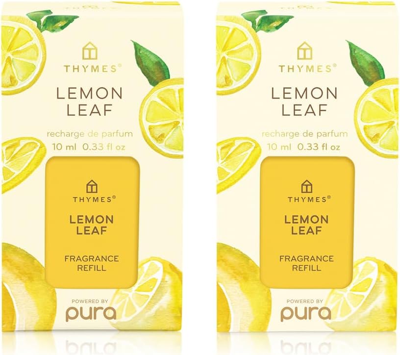 Thymes Pura Refills – 2 Pack of Oil Diffuser Scents – Long-Lasting Pura Diffuser Refills – Premium Home Fragrance – Notes of Rosemary, Sage, Lemon, Sea Salt & Jasmine (Cyprus Sea Salt, Pack of 2)