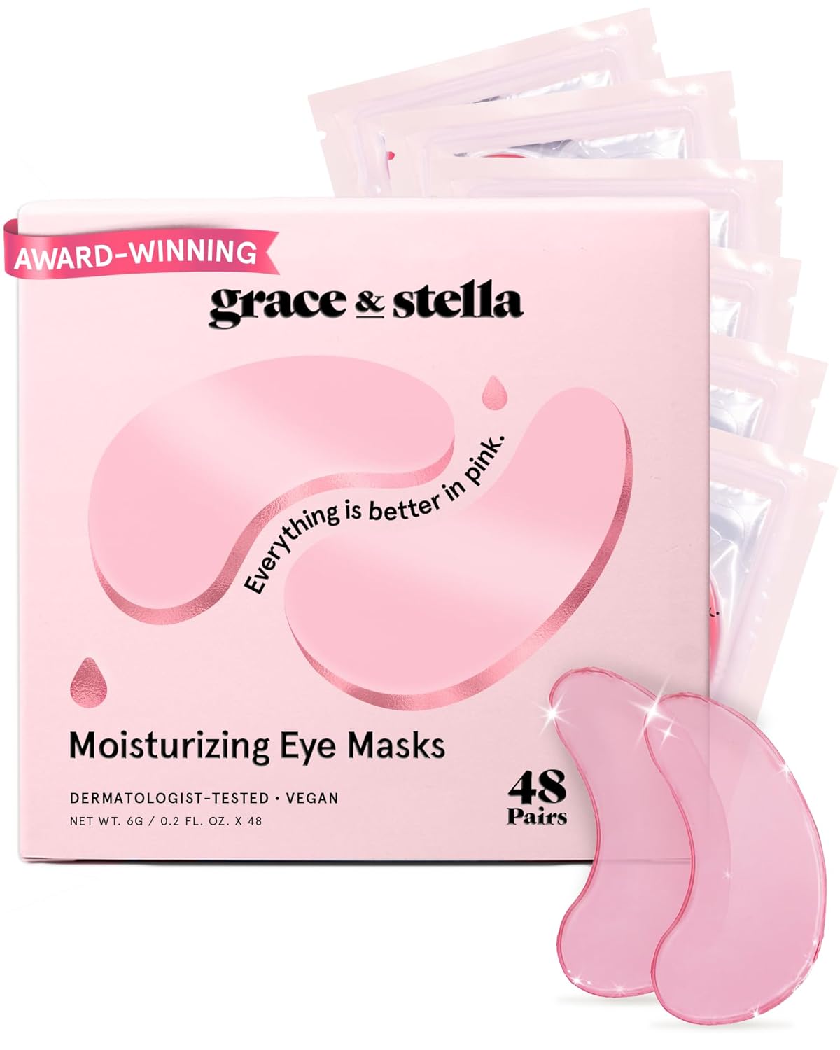 grace & stella Award Winning Under Eye Mask - Birthday Gifts for Women - Gel Eye Patches for Dark Circles, Puffy Eyes, Undereye Bags - Gifts for Mom - Travel Essentials - Vegan (24 Pairs, Gold)
