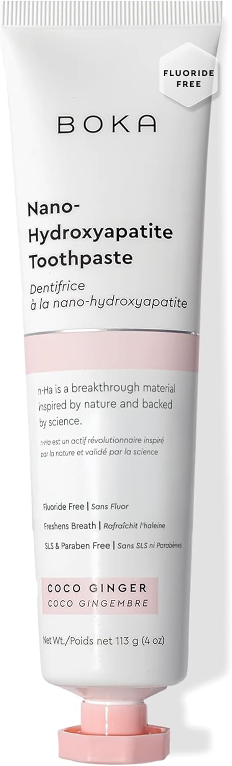 Boka Fluoride Free Toothpaste, Nano Hydroxyapatite Toothpaste, Appropriate for Sensitive Teeth - for Adult Oral Care - Ela Mint Flavor, 4 Fl Oz 1Pk US Manufactured