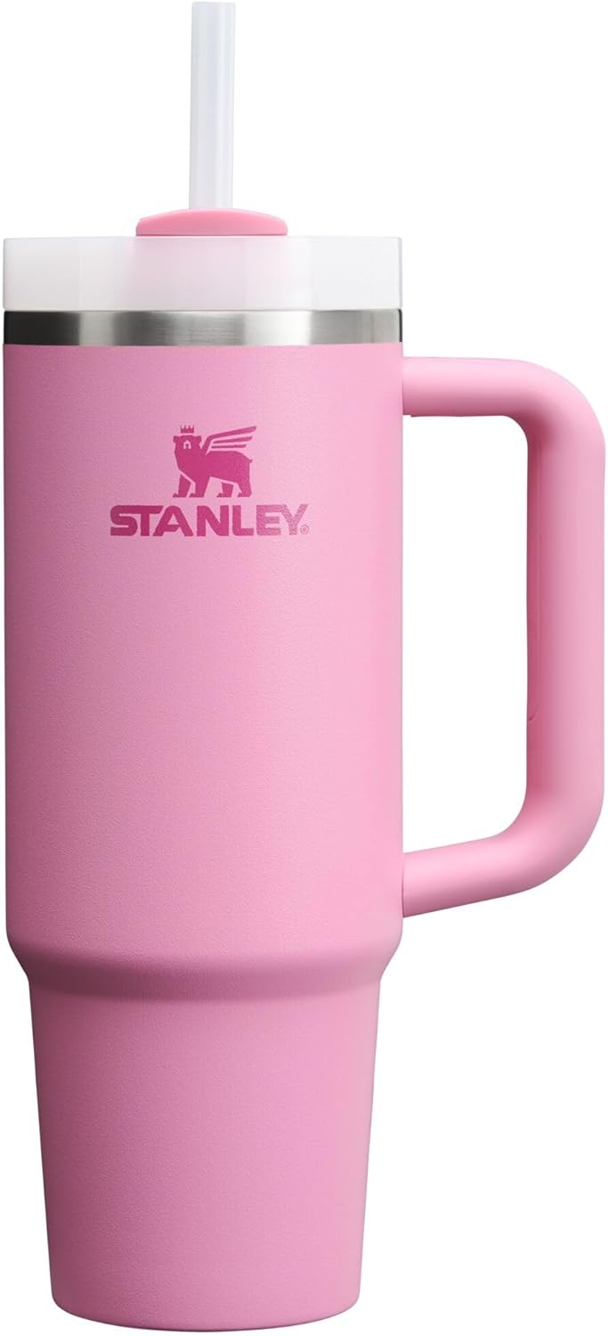 STANLEY Quencher H2.0 Tumbler with Handle and Straw 40 oz | Flowstate 3-Position Lid | Cup Holder Compatible for Travel | Insulated Stainless Steel Cup | BPA-Free | Cherry Blossom