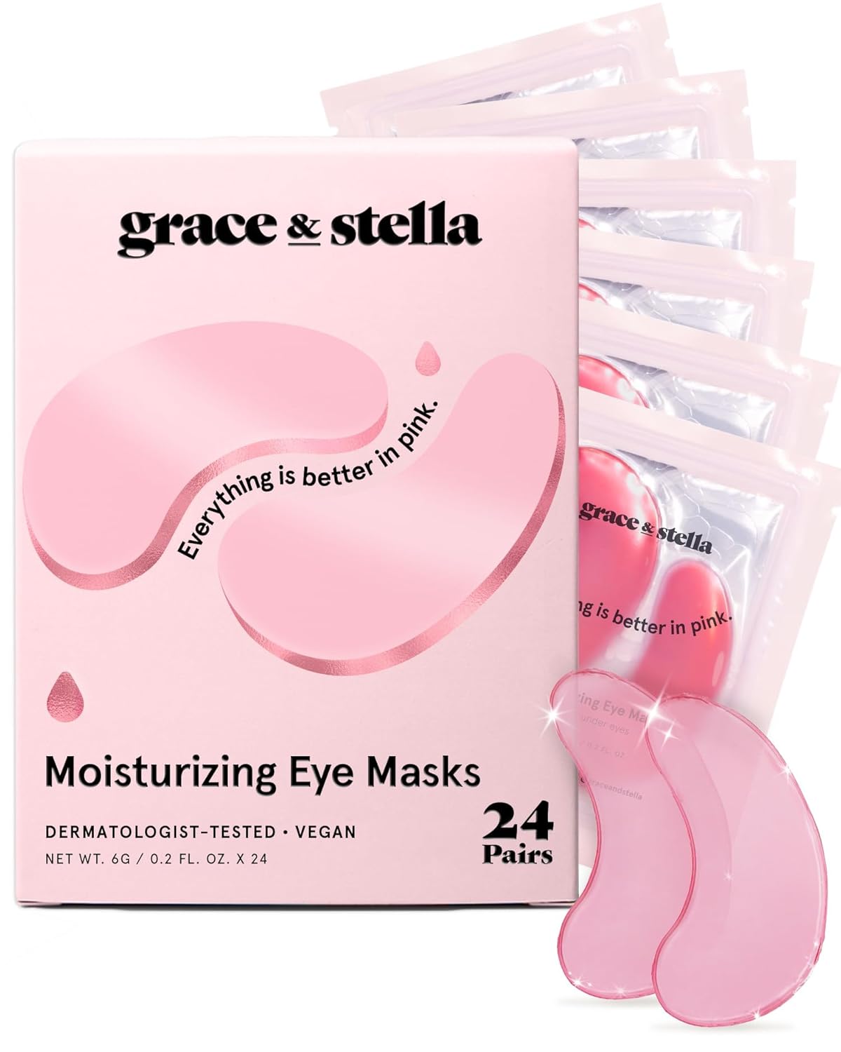 grace & stella Award Winning Under Eye Mask - Birthday Gifts for Women - Gel Eye Patches for Dark Circles, Puffy Eyes, Undereye Bags - Gifts for Mom - Travel Essentials - Vegan (24 Pairs, Gold)