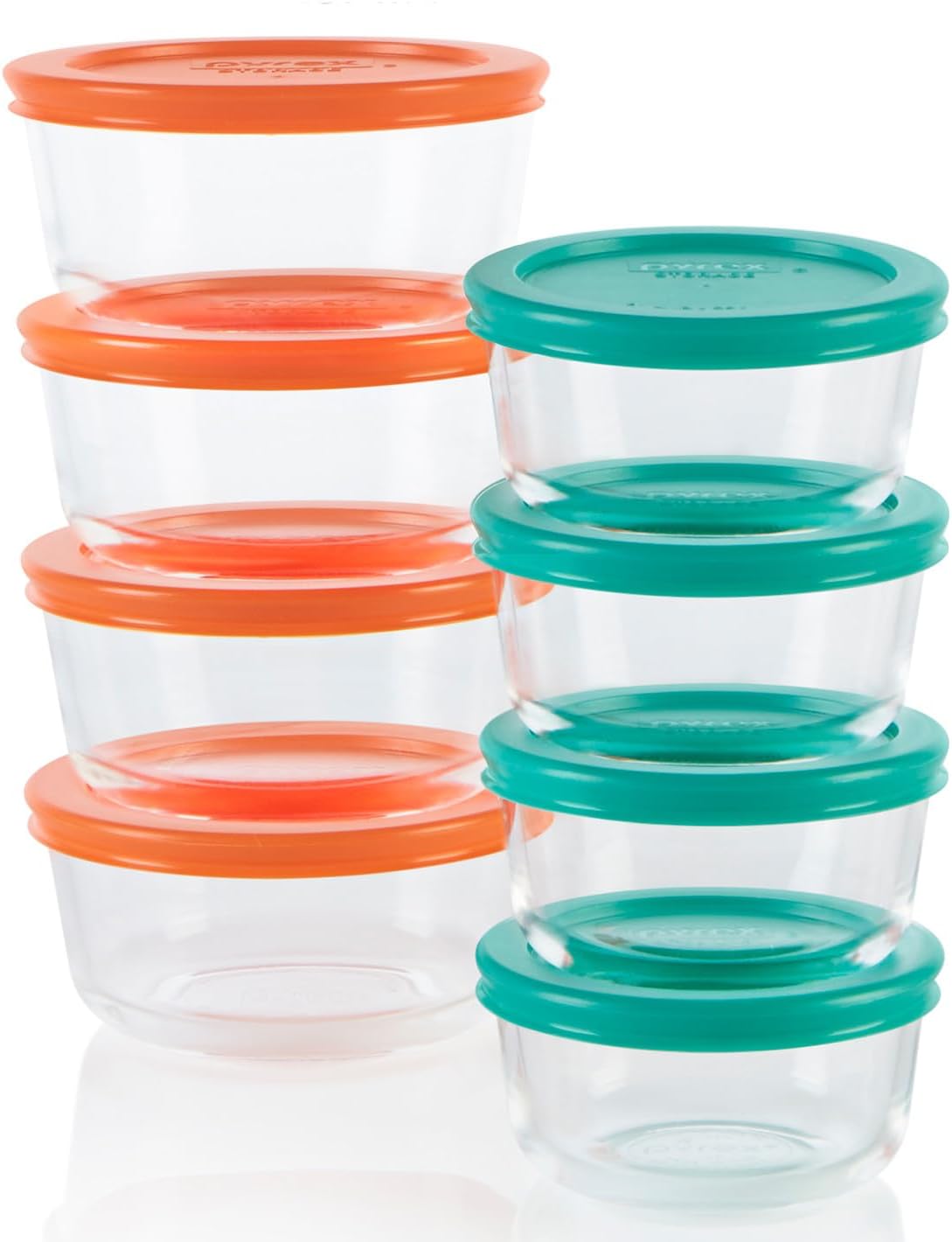 Pyrex Simply Store (9-Pack) Mixed Sized Glass Food Storage Set, Round & Rectangular Containers With Plastic Lids, BPA-Free, Dishwasher & Microwave Safe