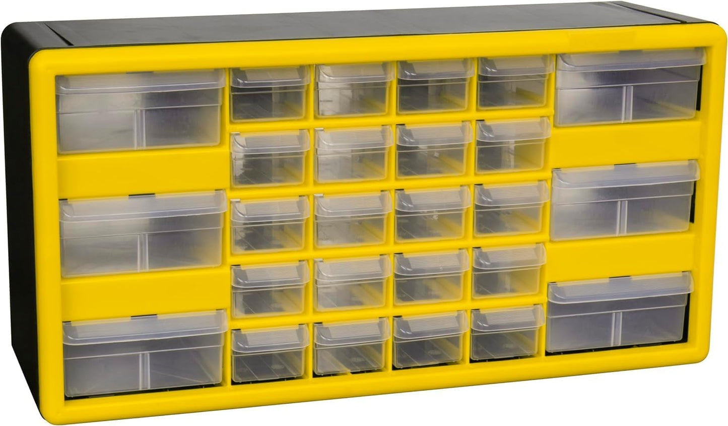 Akro-Mils 44-Drawer Plastic Drawer Storage Cabinet for Garage Organization, Bead Organizer, Building Bricks Storage, Teacher Toolbox, Makeup Organizer, 20" W x 6" D x 16" H, 10144 Black