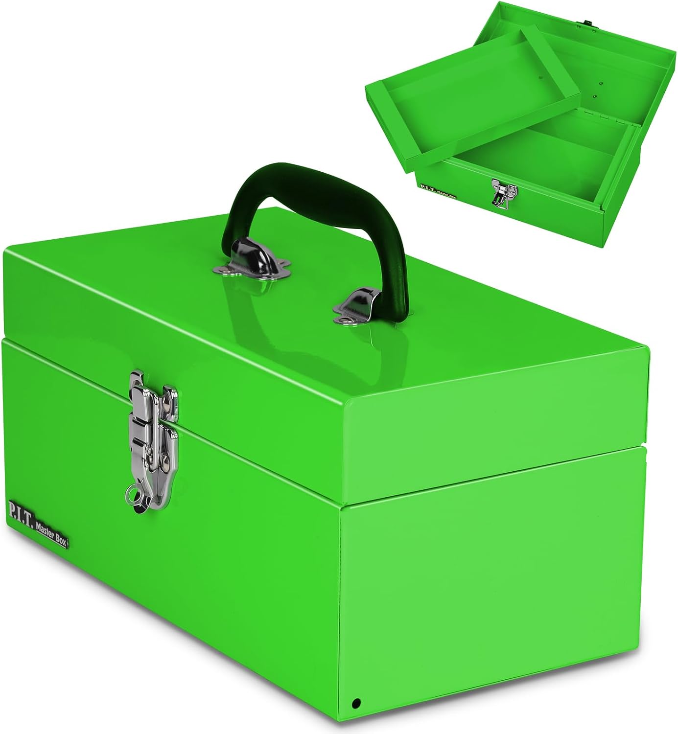 P.I.T. Mini White Tool Box, Portable 5-Drawer Micro Roll Cab Steel Stackable Tool Box with Liner, White Small Tool Case for Tools Storage and Organizers, Home DIY