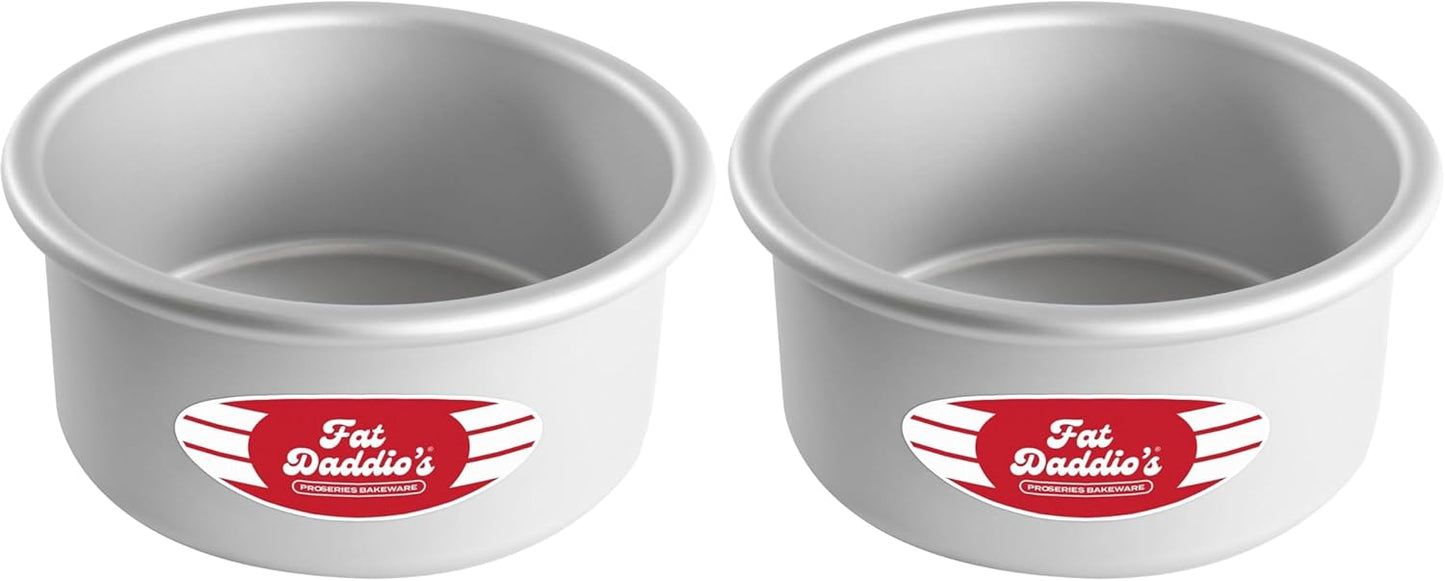 Fat Daddio's Anodized Aluminum Round Cake Pans, 2 Piece Set, 8 x 2 Inch