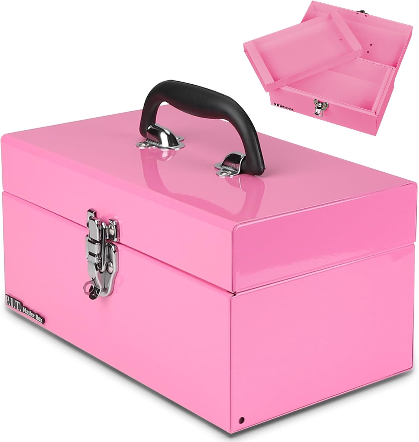P.I.T. Mini White Tool Box, Portable 5-Drawer Micro Roll Cab Steel Stackable Tool Box with Liner, White Small Tool Case for Tools Storage and Organizers, Home DIY
