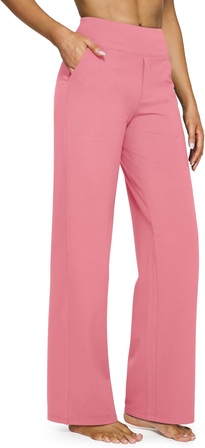 G4Free EverGoing Yoga Pants Women Wide Leg Pants with Pockets High Waist Stretch Dress Casual Sweatpants Petite/Regular/Tall