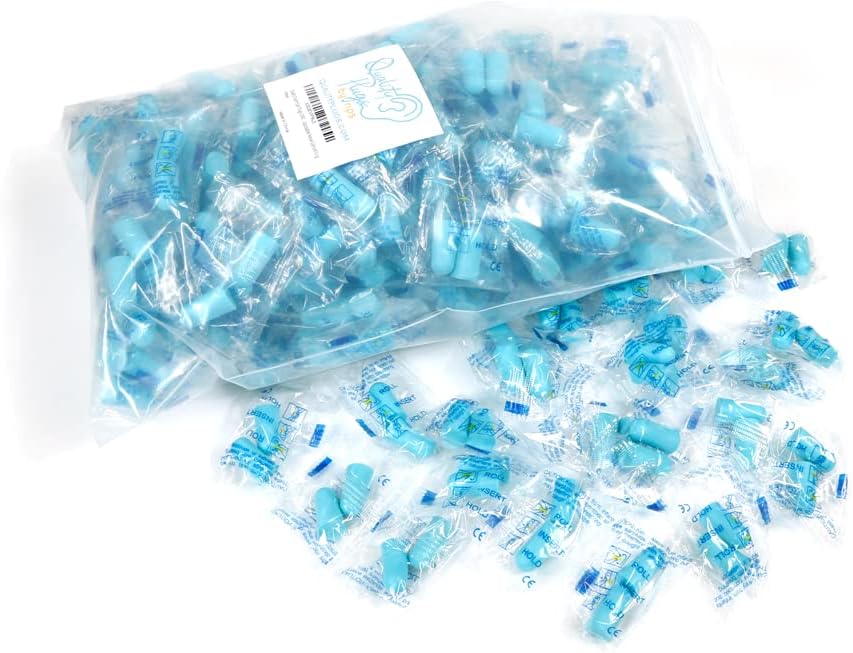 Quality Foam Earplugs 200 Pair - 32dB Noise Cancelling Soft High Decibel Ear Plugs for Noise Reduction Ear Protection Construction Loud Music Shooting Guns Work Safety Hearing Protection Ear Plugs