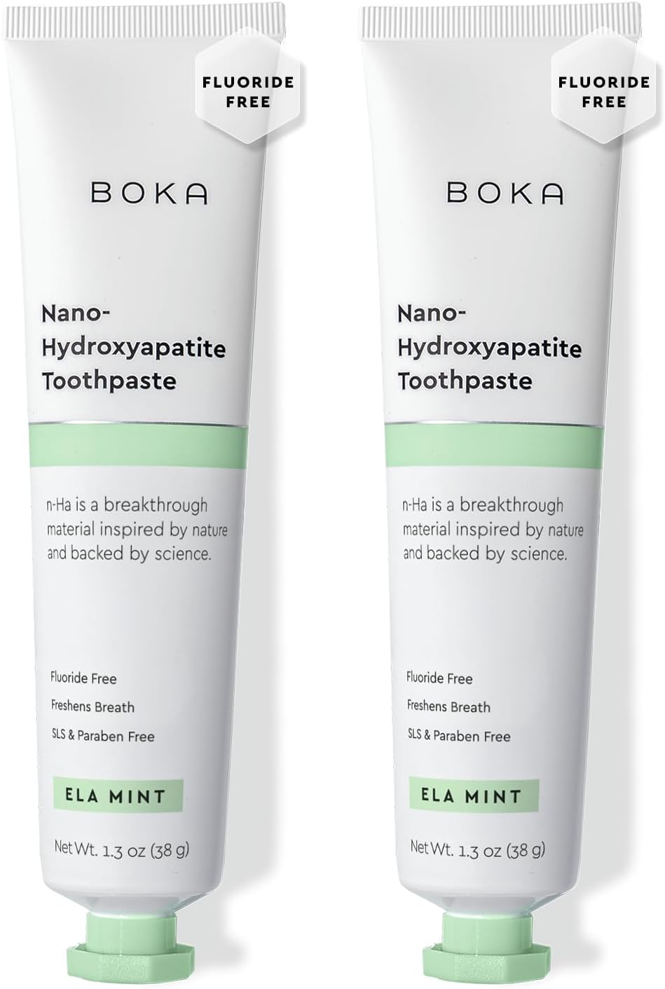 Boka Fluoride Free Toothpaste, Nano Hydroxyapatite Toothpaste, Appropriate for Sensitive Teeth - for Adult Oral Care - Ela Mint Flavor, 4 Fl Oz 1Pk US Manufactured