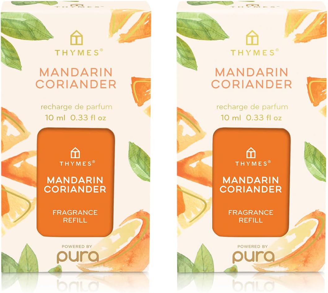 Thymes Pura Refills – 2 Pack of Oil Diffuser Scents – Long-Lasting Pura Diffuser Refills – Premium Home Fragrance – Notes of Rosemary, Sage, Lemon, Sea Salt & Jasmine (Cyprus Sea Salt, Pack of 2)