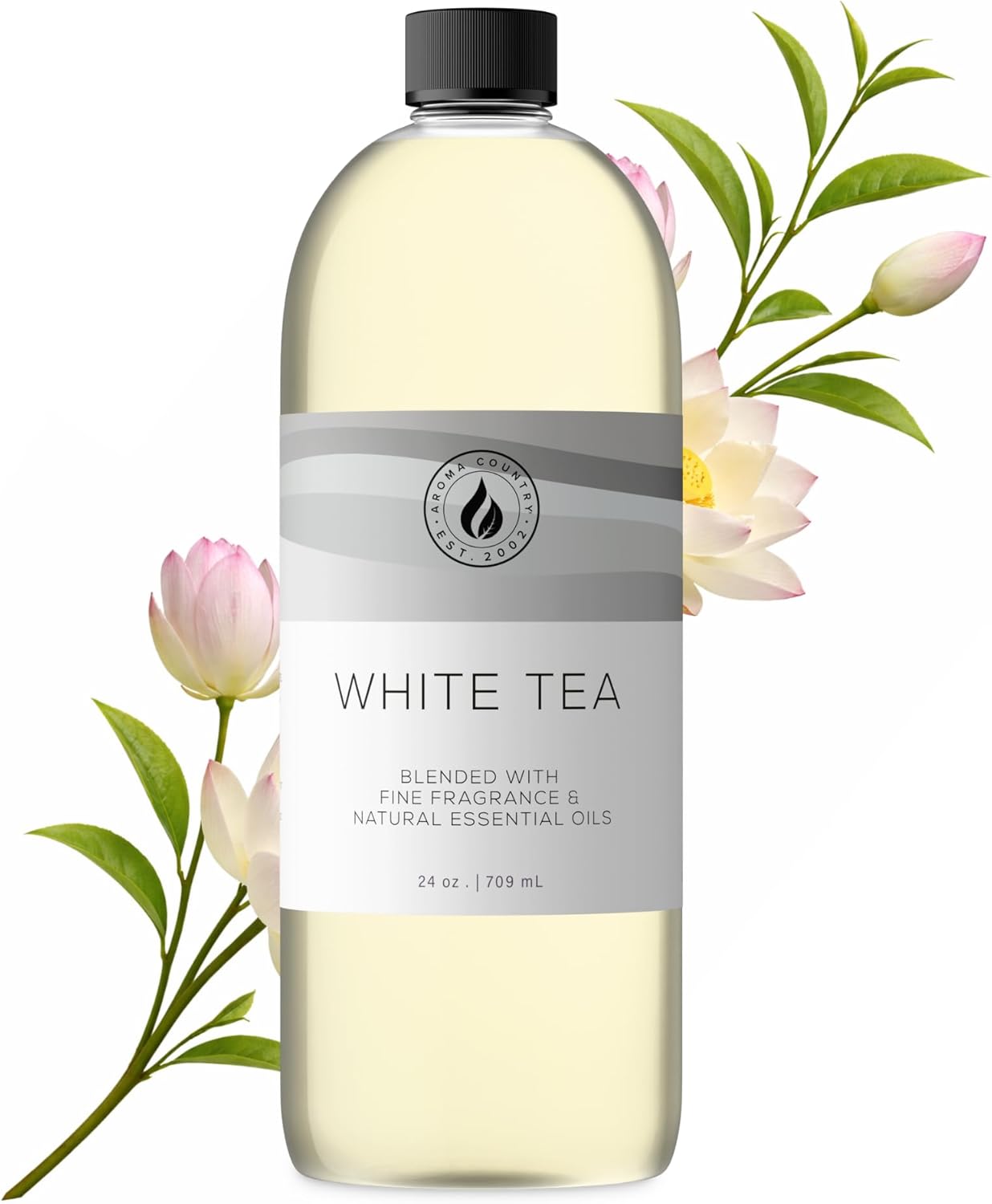 Aroma Country White Tea Diffuser Oil - Luxury Essential Oils for Diffuser Refill & Air Freshener Room Spray, Long-Lasting, Natural Home Fragrance and Hotel Scent for Diffusers & Machines (8.5 Fl Oz)