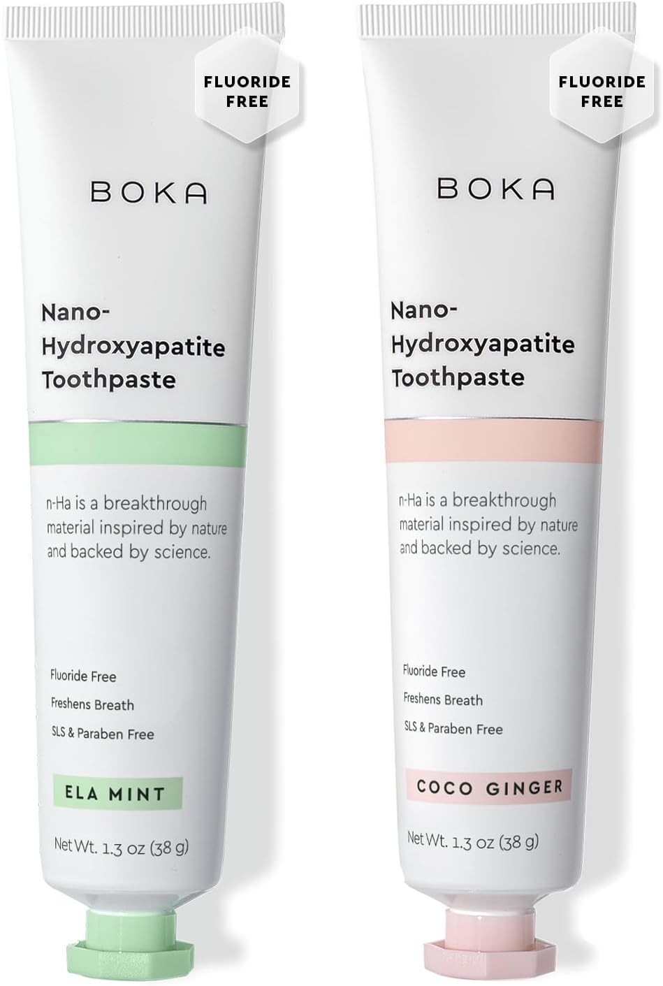 Boka Fluoride Free Toothpaste, Nano Hydroxyapatite Toothpaste, Appropriate for Sensitive Teeth - for Adult Oral Care - Ela Mint Flavor, 4 Fl Oz 1Pk US Manufactured