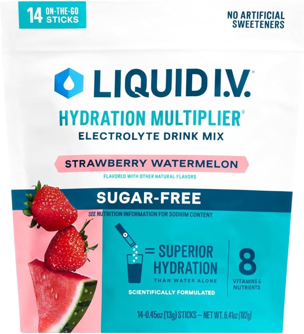 Liquid I.V.® Hydration Multiplier Sugar-Free - White Peach | Electrolyte Powder Drink Mix | 1 Pack (14 Servings)