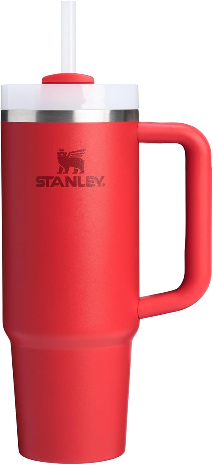 STANLEY Quencher H2.0 Tumbler with Handle and Straw 40 oz | Flowstate 3-Position Lid | Cup Holder Compatible for Travel | Insulated Stainless Steel Cup | BPA-Free | Cherry Blossom
