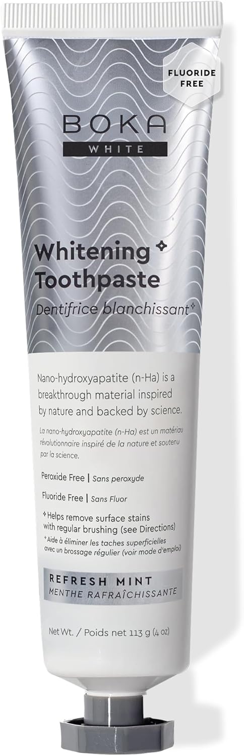 Boka Fluoride Free Toothpaste, Nano Hydroxyapatite Toothpaste, Appropriate for Sensitive Teeth - for Adult Oral Care - Ela Mint Flavor, 4 Fl Oz 1Pk US Manufactured