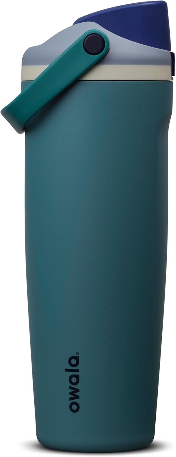 Owala FreeSip Sway Insulated Stainless Steel Water Bottle with Two-Way Spout, Built-In Straw and Bucket Handle, Made for Travel, School, and Sports, 30oz, BPA Free, Leak Proof, Daybreak