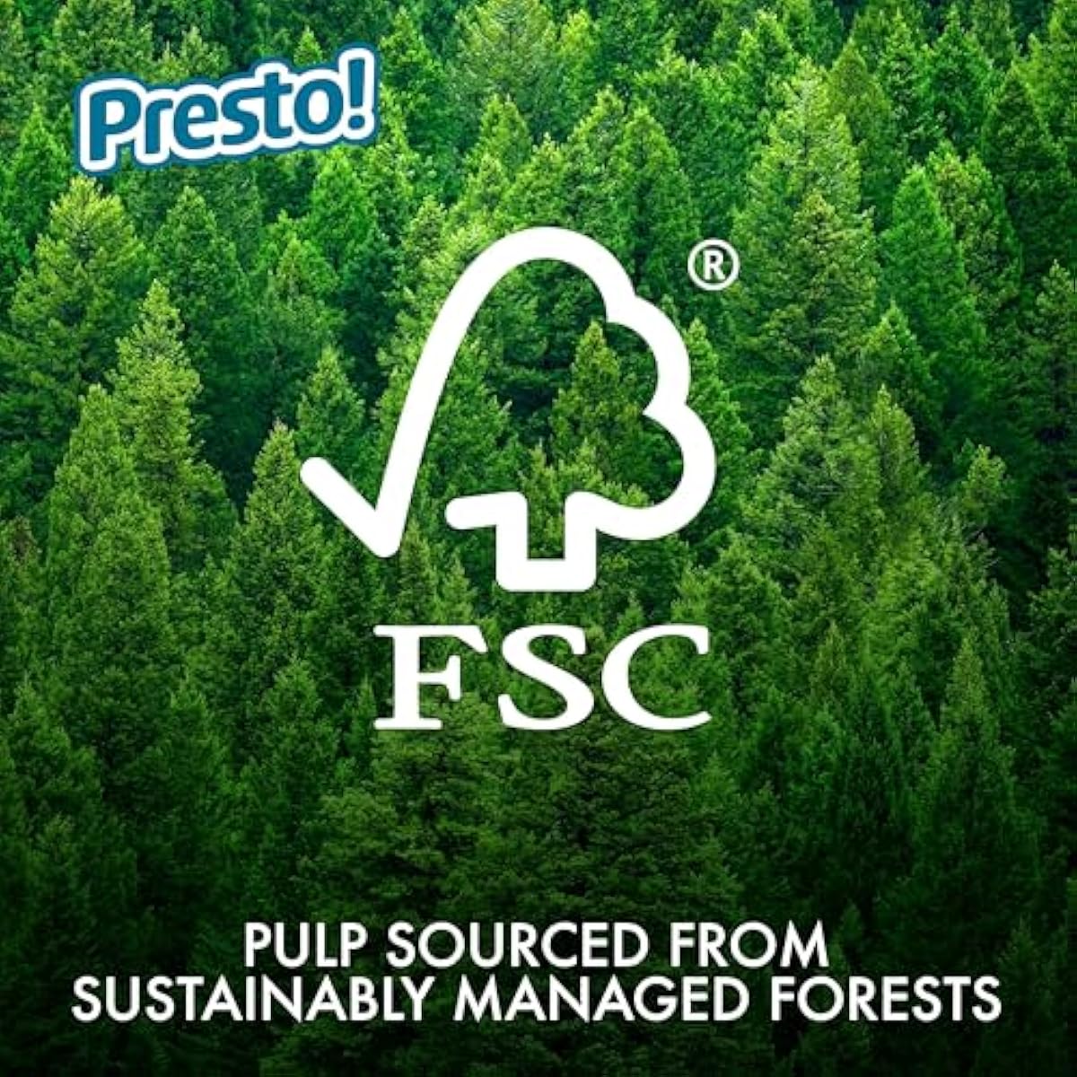 Amazon Brand - Presto! 2-Ply Ultra-Soft Toilet Paper, 6 Family Mega Rolls = 30 regular rolls, 1878 Count (6 roll of 313 sheets), Unscented, White