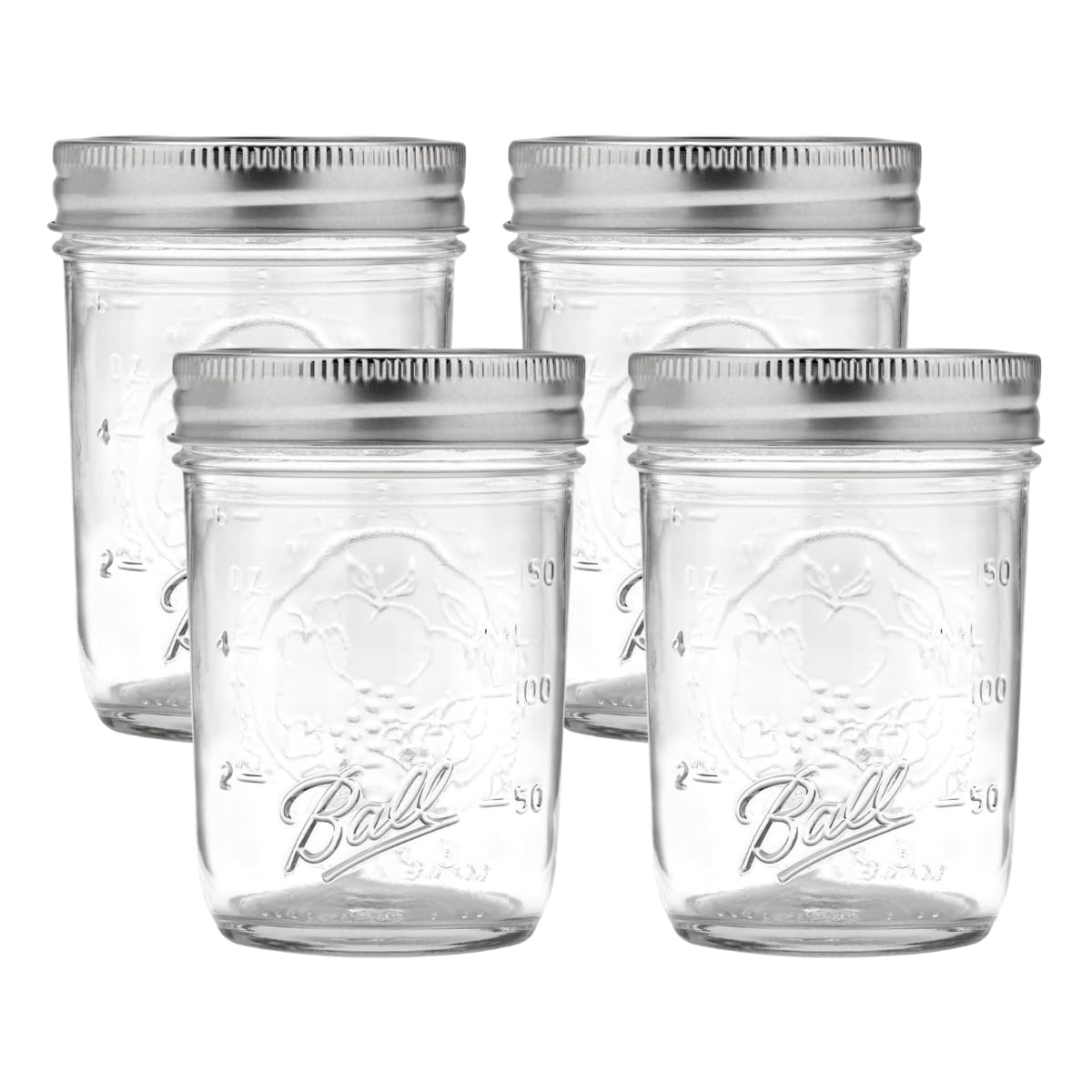 Ball Wide Mouth Pint 16-Ounce Glass Mason Jar with Lids and Bands, 12-Count