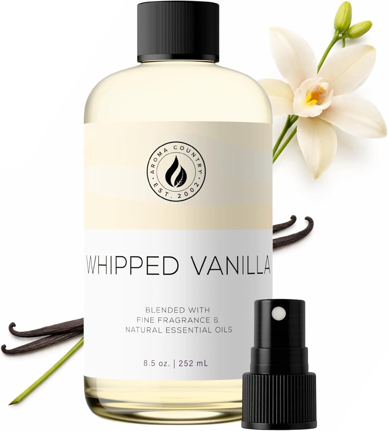 Aroma Country White Tea Diffuser Oil - Luxury Essential Oils for Diffuser Refill & Air Freshener Room Spray, Long-Lasting, Natural Home Fragrance and Hotel Scent for Diffusers & Machines (8.5 Fl Oz)