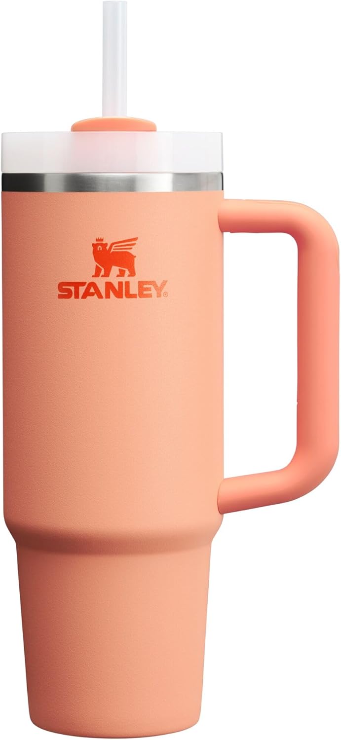 STANLEY Quencher H2.0 Tumbler with Handle and Straw 40 oz | Flowstate 3-Position Lid | Cup Holder Compatible for Travel | Insulated Stainless Steel Cup | BPA-Free | Cherry Blossom
