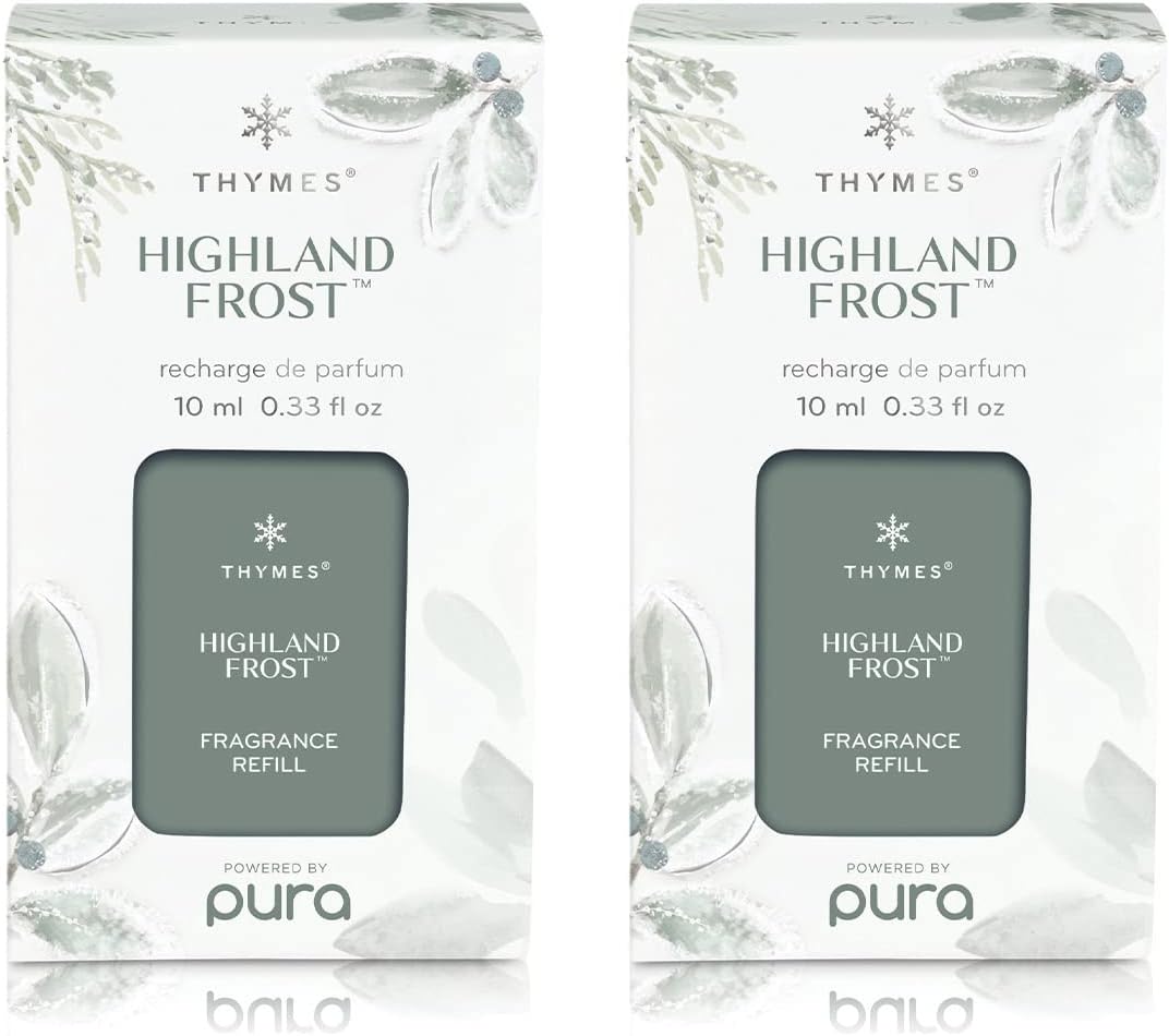 Thymes Pura Refills – 2 Pack of Oil Diffuser Scents – Long-Lasting Pura Diffuser Refills – Premium Home Fragrance – Notes of Rosemary, Sage, Lemon, Sea Salt & Jasmine (Cyprus Sea Salt, Pack of 2)