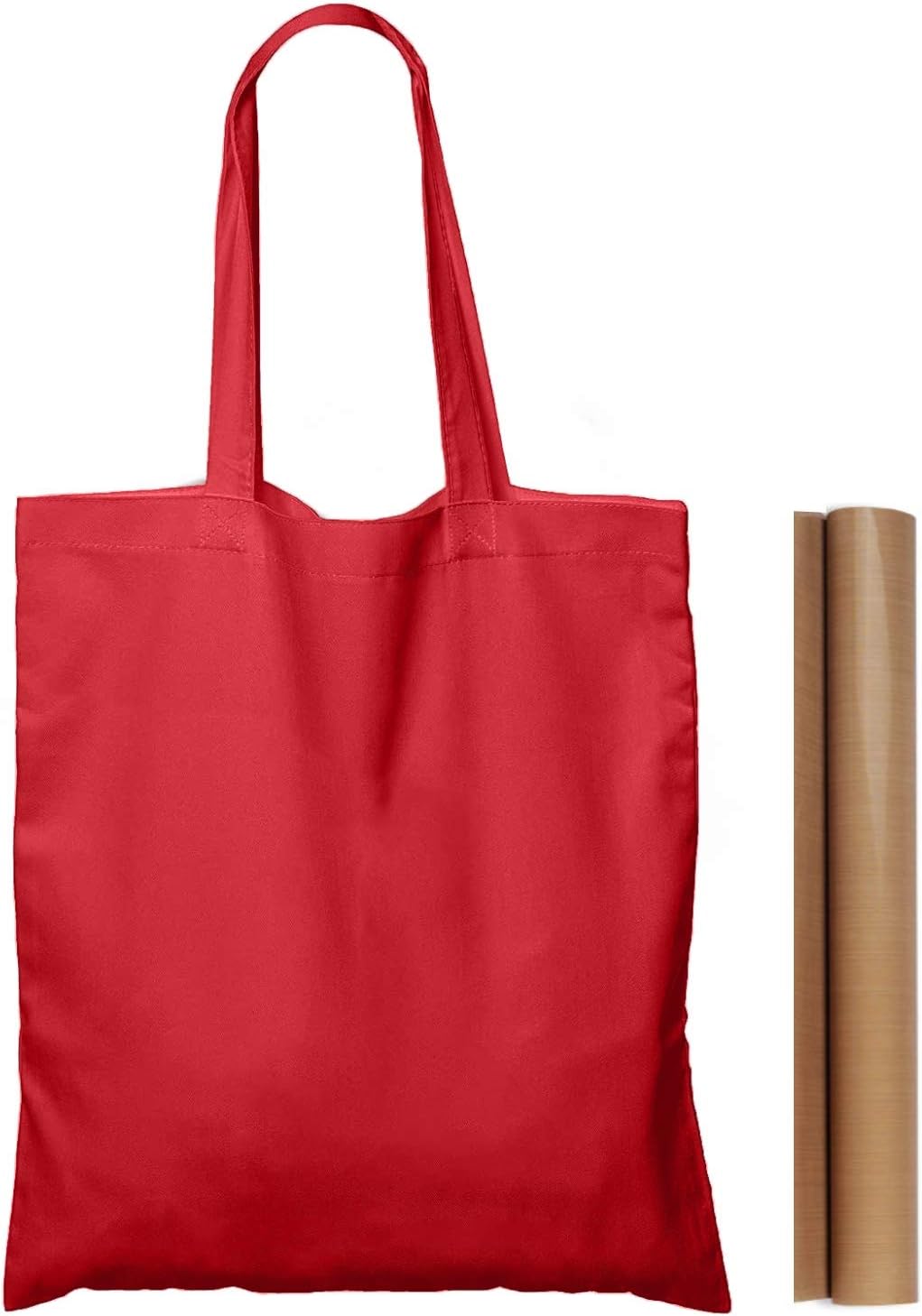 NPBAG 25 Pack 15'' X 16'' Natural Cotton Tote Bags, Lightweight Blank Bulk Cloth bags with 1pc of PTFE Teflon Sheet