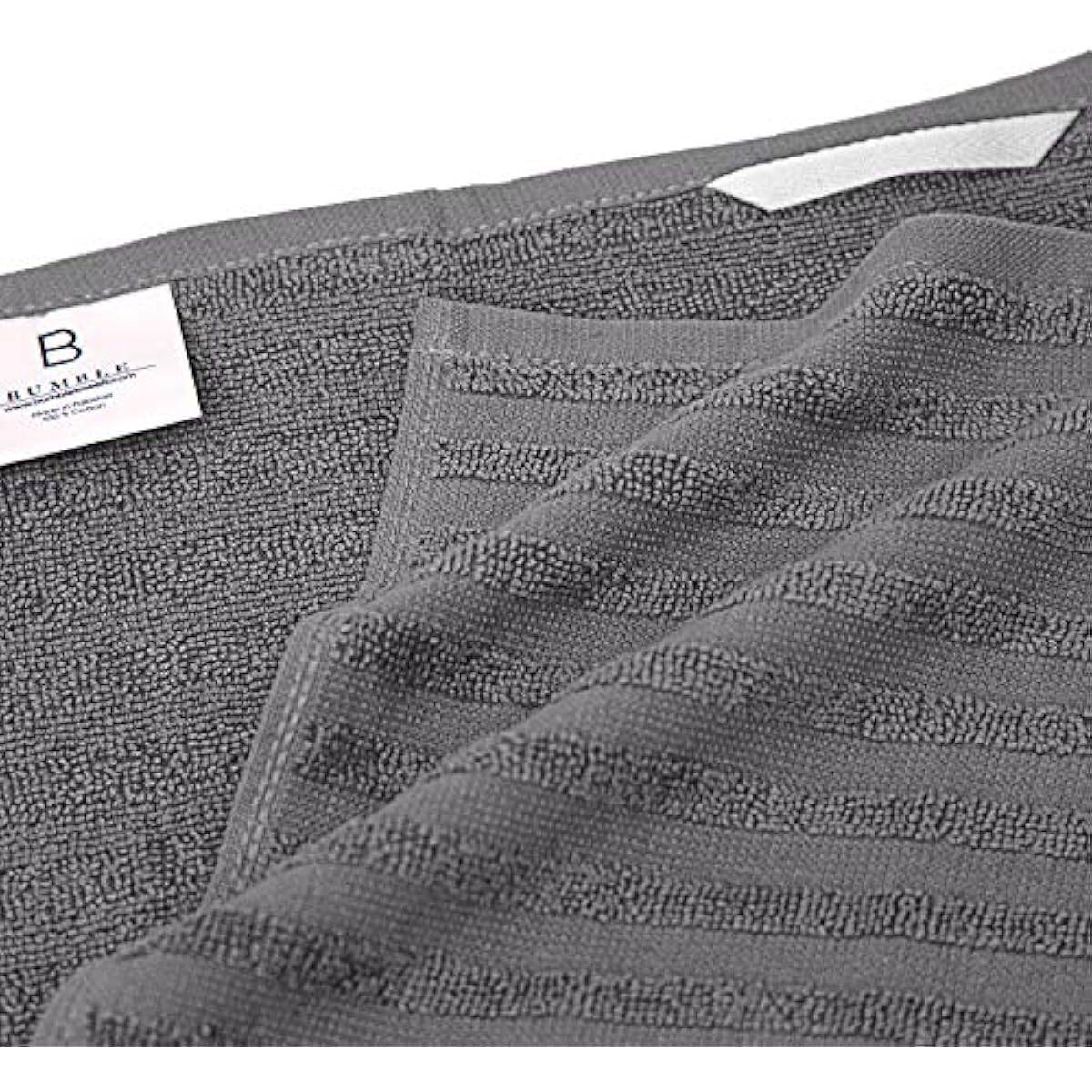 Premium Kitchen Towels (20”x 28”, 6 Pack) | Large Cotton Dish Towels | Flat & Terry Highly Absorbent Kitchen Linen Set with Hanging Loop | Gray