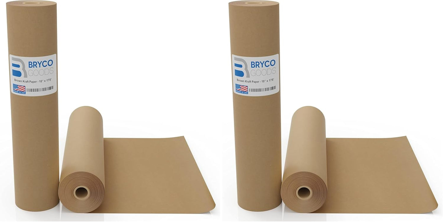 Large Brown Kraft Paper Roll - 36" x 1200" (100 ft) - Made in USA - Ideal for Gift Wrapping, Packing, Moving, Postal, Shipping, Parcel, Wall Art, Crafts, Bulletin Boards, Floor Cover or Table Runner