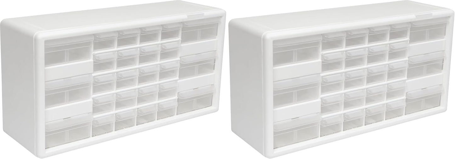 Akro-Mils 44-Drawer Plastic Drawer Storage Cabinet for Garage Organization, Bead Organizer, Building Bricks Storage, Teacher Toolbox, Makeup Organizer, 20" W x 6" D x 16" H, 10144 Black