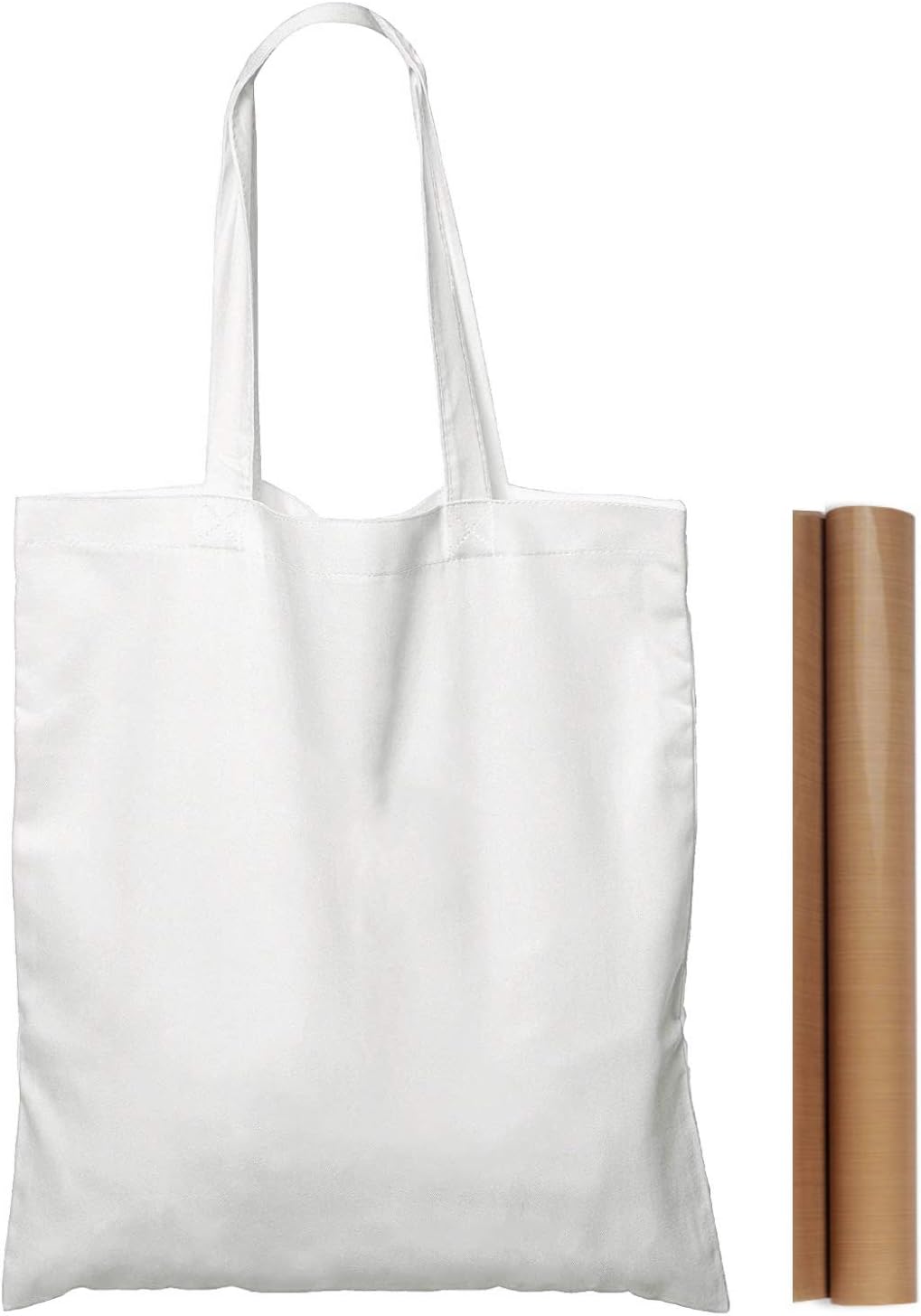 NPBAG 25 Pack 15'' X 16'' Natural Cotton Tote Bags, Lightweight Blank Bulk Cloth bags with 1pc of PTFE Teflon Sheet