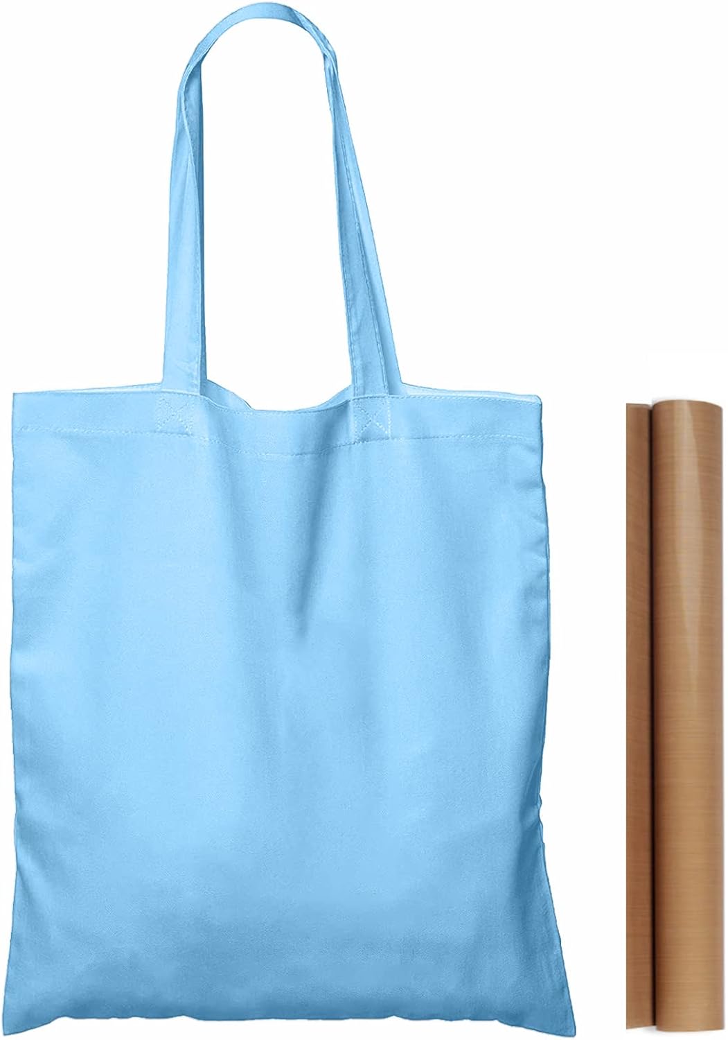 NPBAG 25 Pack 15'' X 16'' Natural Cotton Tote Bags, Lightweight Blank Bulk Cloth bags with 1pc of PTFE Teflon Sheet