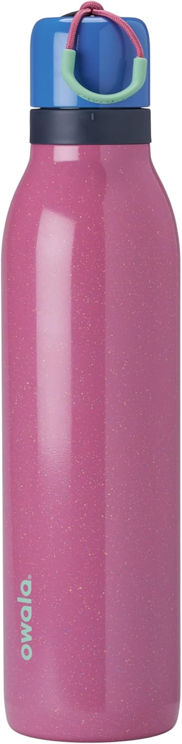 Owala FreeSip Twist Insulated Stainless Steel Water Bottle with Straw for Sports and Travel, BPA-Free, 24-oz, Blue/Grey (Foggy Tide)