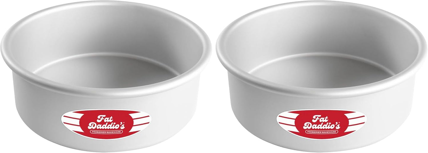 Fat Daddio's Anodized Aluminum Round Cake Pans, 2 Piece Set, 8 x 2 Inch